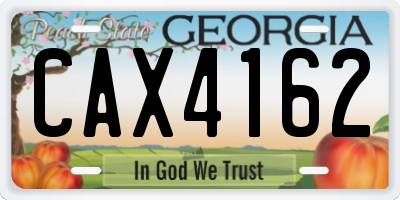 GA license plate CAX4162