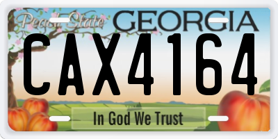 GA license plate CAX4164