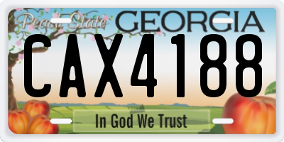 GA license plate CAX4188