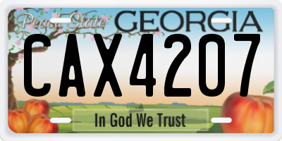 GA license plate CAX4207