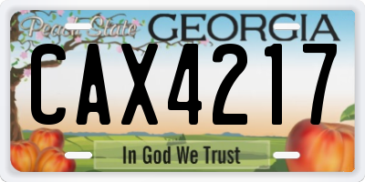 GA license plate CAX4217