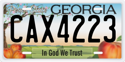 GA license plate CAX4223