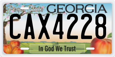 GA license plate CAX4228