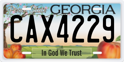GA license plate CAX4229