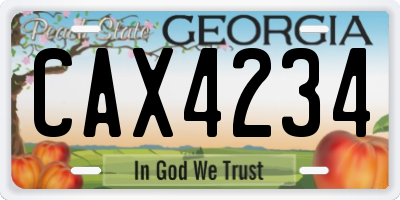 GA license plate CAX4234