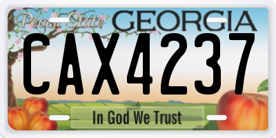 GA license plate CAX4237