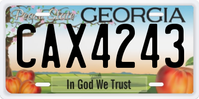 GA license plate CAX4243