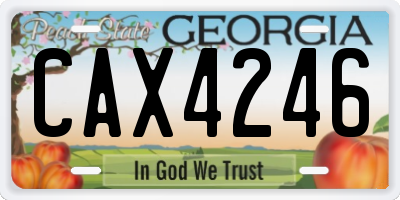 GA license plate CAX4246
