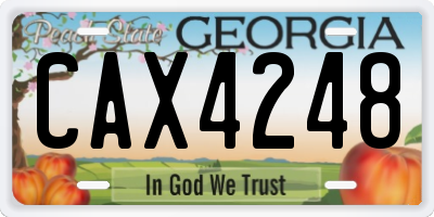 GA license plate CAX4248