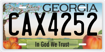 GA license plate CAX4252