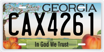 GA license plate CAX4261