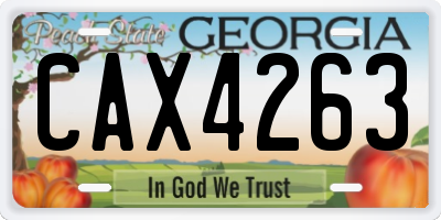 GA license plate CAX4263