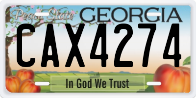 GA license plate CAX4274