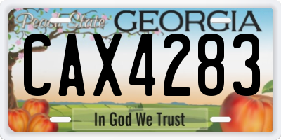 GA license plate CAX4283
