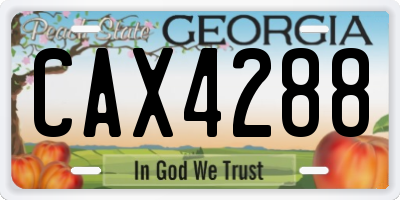 GA license plate CAX4288