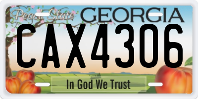 GA license plate CAX4306