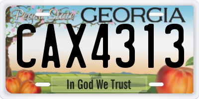 GA license plate CAX4313