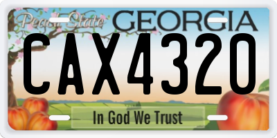 GA license plate CAX4320
