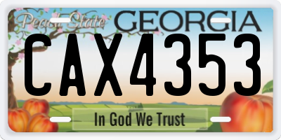GA license plate CAX4353