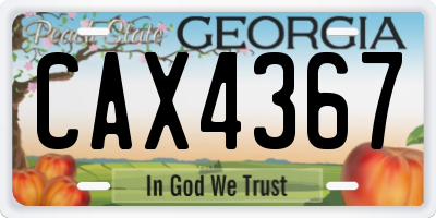 GA license plate CAX4367