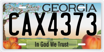 GA license plate CAX4373