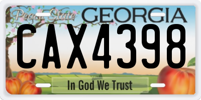 GA license plate CAX4398