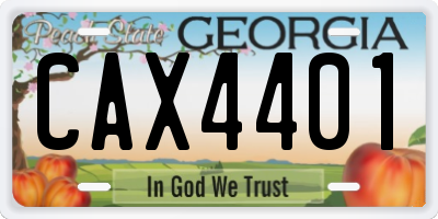 GA license plate CAX4401