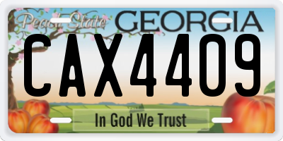 GA license plate CAX4409