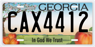 GA license plate CAX4412