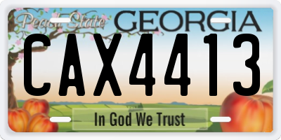 GA license plate CAX4413