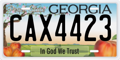 GA license plate CAX4423
