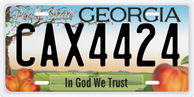 GA license plate CAX4424