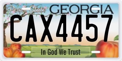 GA license plate CAX4457
