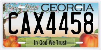GA license plate CAX4458