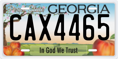 GA license plate CAX4465