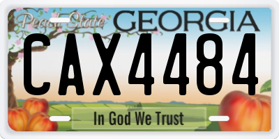 GA license plate CAX4484