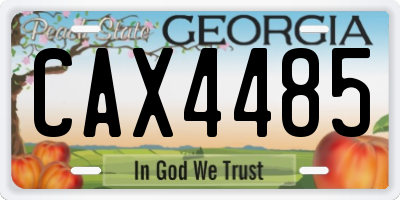 GA license plate CAX4485
