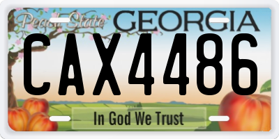GA license plate CAX4486