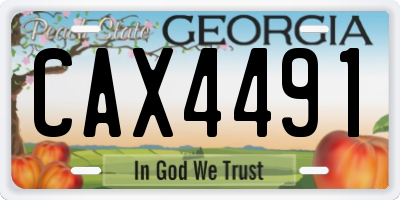 GA license plate CAX4491