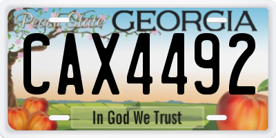 GA license plate CAX4492