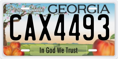 GA license plate CAX4493