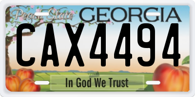GA license plate CAX4494