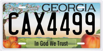 GA license plate CAX4499