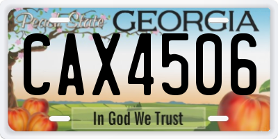 GA license plate CAX4506