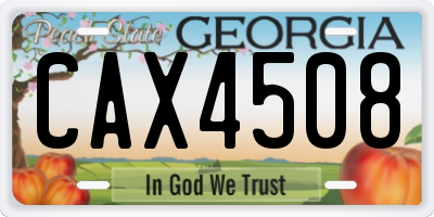 GA license plate CAX4508