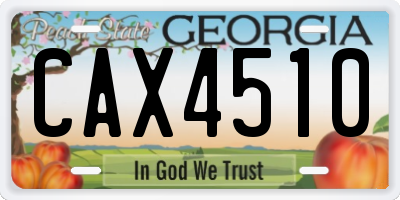 GA license plate CAX4510