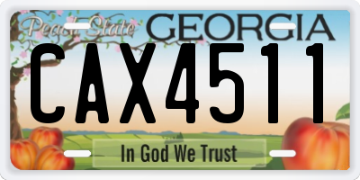 GA license plate CAX4511