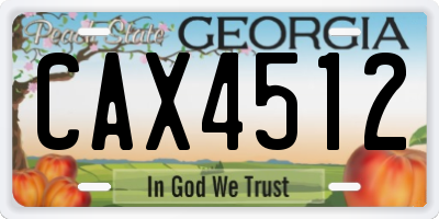 GA license plate CAX4512