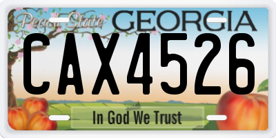 GA license plate CAX4526