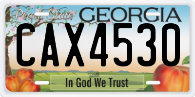 GA license plate CAX4530